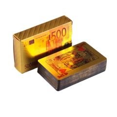 Euro Altın Kaplama Gold İskambil Oyun Kartı Pvc Su Geçirmez Gold Oyun Kağıdı Poker Pişti Kağıdı
