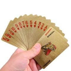 Euro Altın Kaplama Gold İskambil Oyun Kartı Pvc Su Geçirmez Gold Oyun Kağıdı Poker Pişti Kağıdı