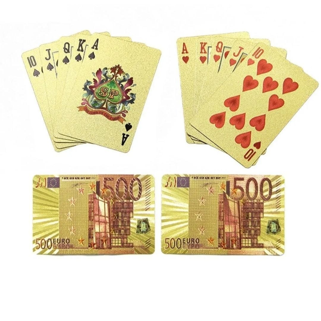 Euro Altın Kaplama Gold İskambil Oyun Kartı Pvc Su Geçirmez Gold Oyun Kağıdı Poker Pişti Kağıdı