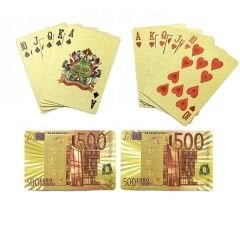 Euro Altın Kaplama Gold İskambil Oyun Kartı Pvc Su Geçirmez Gold Oyun Kağıdı Poker Pişti Kağıdı