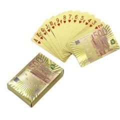 Euro Altın Kaplama Gold İskambil Oyun Kartı Pvc Su Geçirmez Gold Oyun Kağıdı Poker Pişti Kağıdı