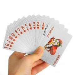Dolar Gümüş Kaplama Gümüş İskambil Oyun Kartı Pvc Su Geçirmez Gümüş Oyun Kağıdı Poker Pişti Kağıdı