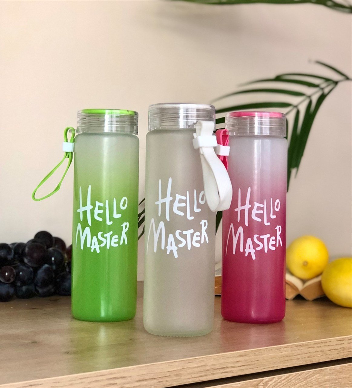 Hello Master Tasarımlı 400 Ml Cam Matara