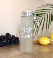 Hello Master Tasarımlı 400 Ml Cam Matara