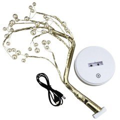 Dokunmatik Dekoratif İnci Ağaç Masa Lambası 50 Cm