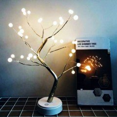 Dokunmatik Dekoratif İnci Ağaç Masa Lambası 50 Cm