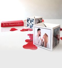 Kişiye Özel 8 Fotoğraflı Patlayan Aşk Kutusu