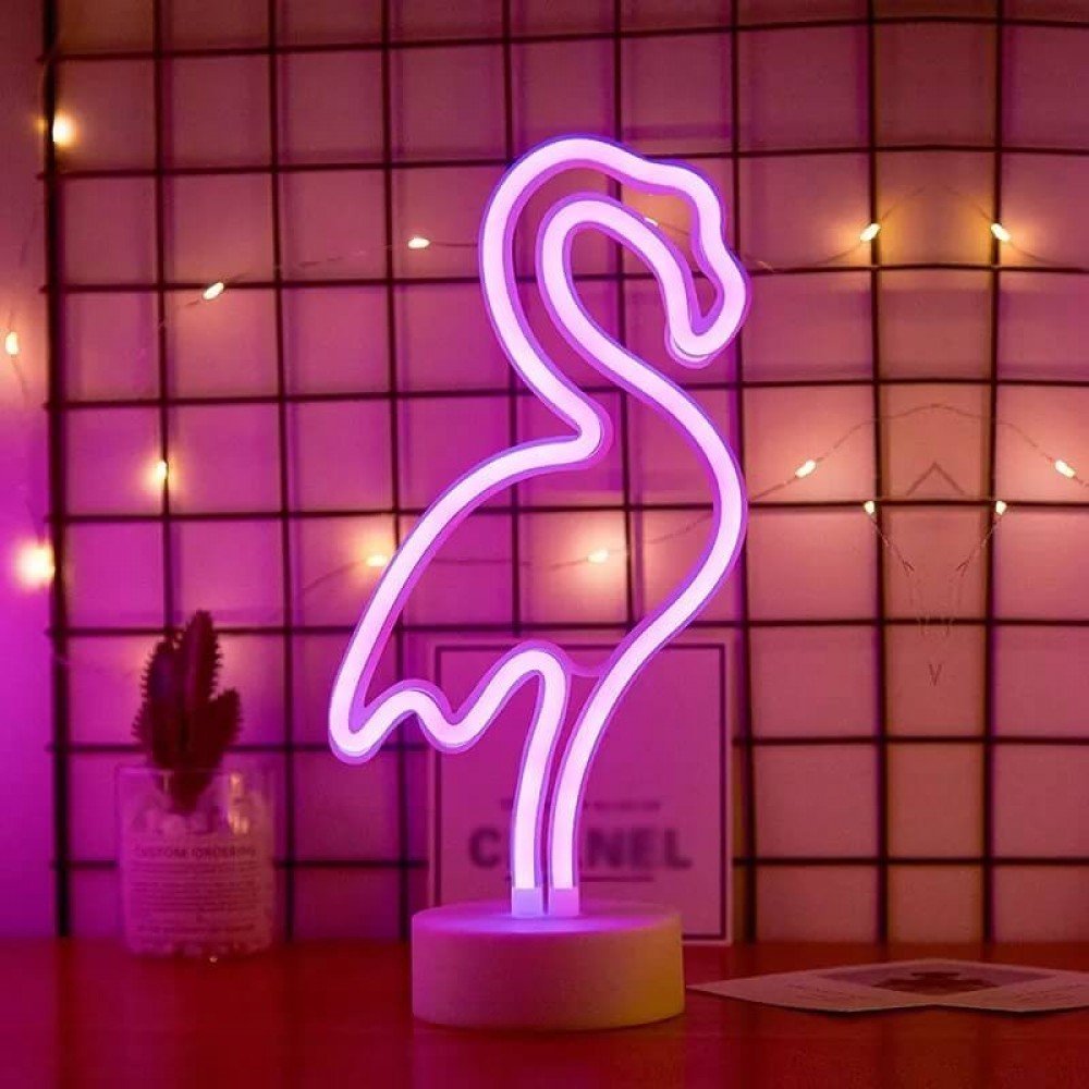 Neon Işıklı Flamingo Masa Gece Lambası