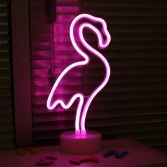 Neon Işıklı Flamingo Masa Gece Lambası