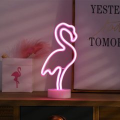 Neon Işıklı Flamingo Masa Gece Lambası