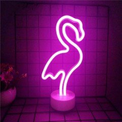 Neon Işıklı Flamingo Masa Gece Lambası