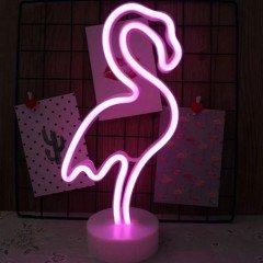 Neon Işıklı Flamingo Masa Gece Lambası