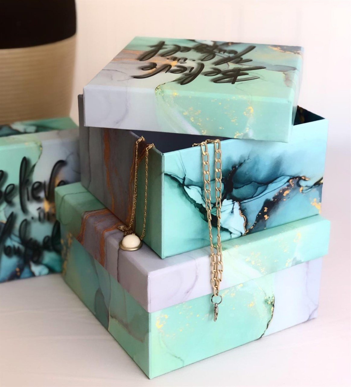 Kendine İnan Mottolu Tasarım 3'lü Kutu