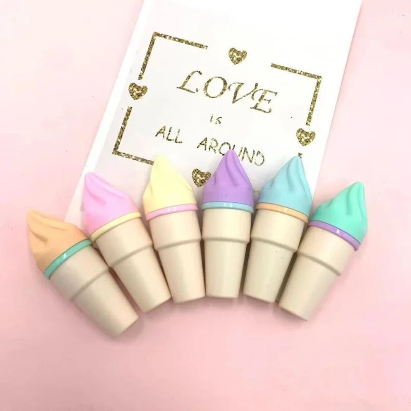 6lı Külah Dondurma Fosforlu Kalem Seti