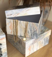 Mermer Mottolu Tasarım 3'lü Kutu