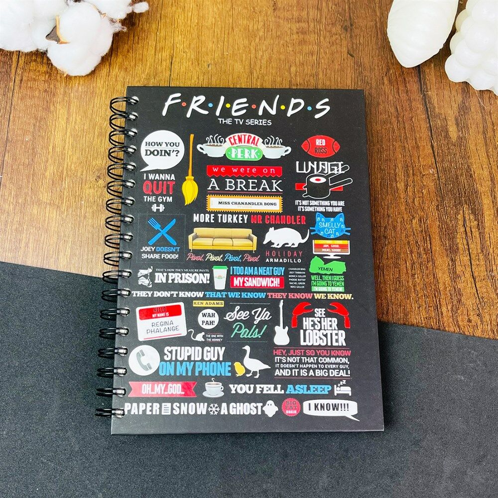 Friends Tasarımlı Çizgisiz Spiralli Defter
