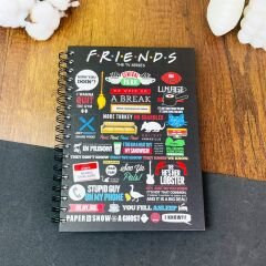 Friends Tasarımlı Çizgisiz Spiralli Defter