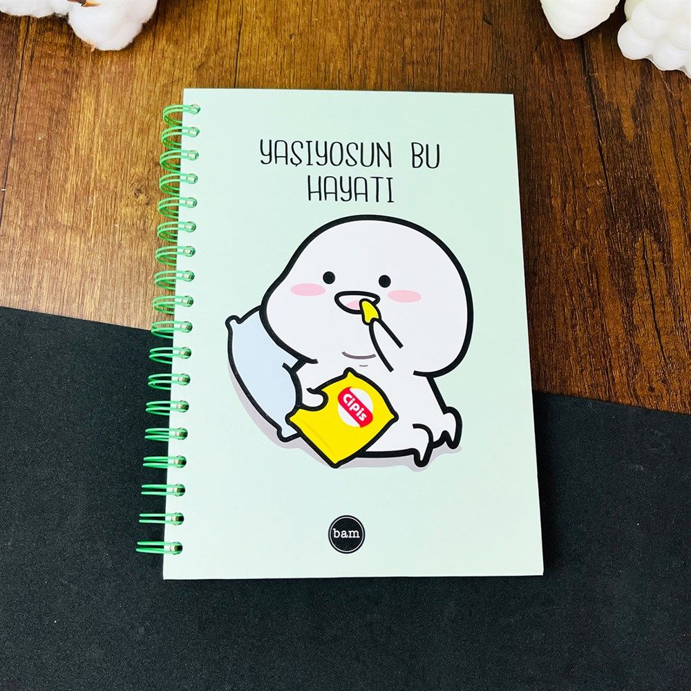 Yaşıyosun Bu Hayatı Tasarımlı Spiralli Defter