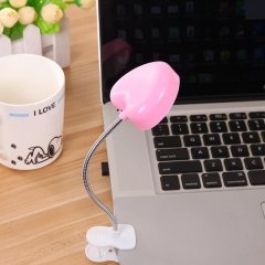 Kalp Tasarımlı Mandallı Led Işıklı Renkli Kitap Okuma Lambası