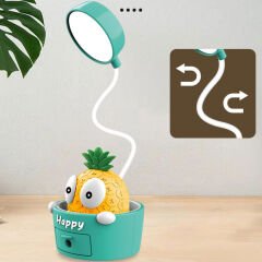 Karikatür Ananas Led Işıklı Açacaklı Masa ve Gece Lambası