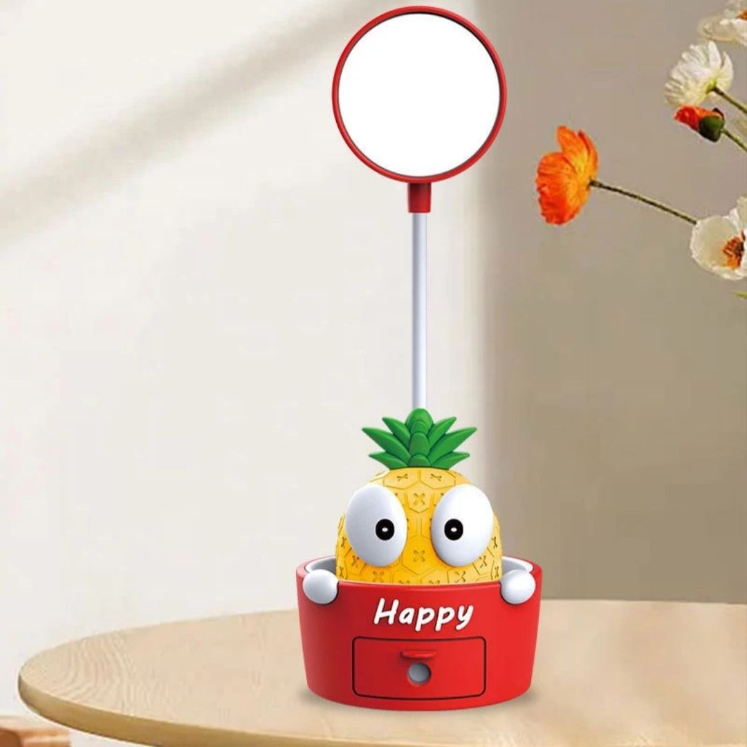 Karikatür Ananas Led Işıklı Açacaklı Masa ve Gece Lambası