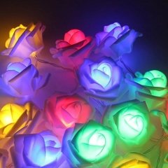 Renkli Gül Tasarımlı Şerit Led Lamba