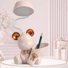 Sevimli Tavşan Şarjlı Masa Lamba Çok Fonksiyonlu Açacaklı Kalemlikli Masa Gece Lambası