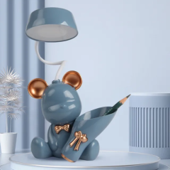 Sevimli Tavşan Şarjlı Masa Lamba Çok Fonksiyonlu Açacaklı Kalemlikli Masa Gece Lambası