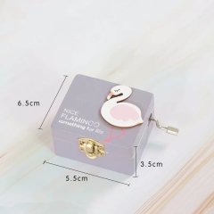 Flamingo Tasarımlı Ahşap Çevirmeli Müzik Kutusu