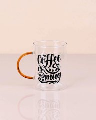 Renkli Kulplu Borosilikat Cam Kupa