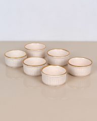 Yaldızlı Seramik 6 Parça Sufle Kabı