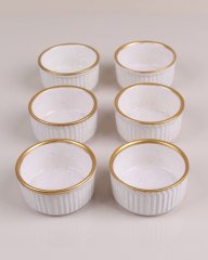 Yaldızlı Seramik 6 Parça Sufle Kabı