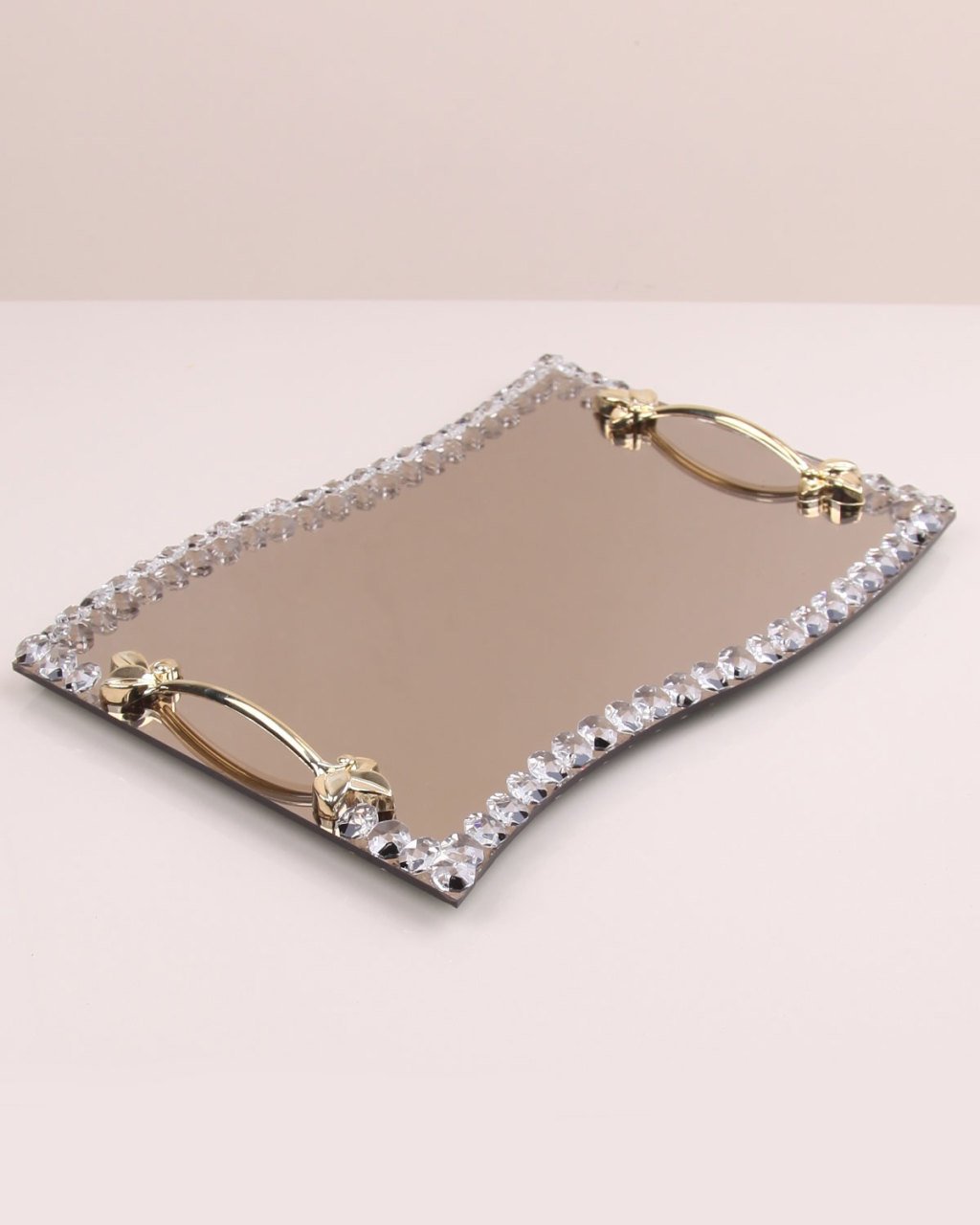 Aynalı Sarı Tekli Tepsi