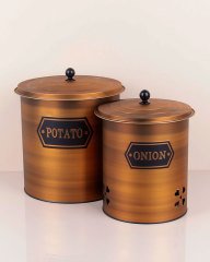 Metal Patates Soğan İkili Saklama Kova Seti