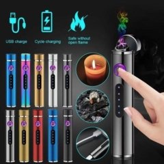 Alevsiz Kalem Çakmak Tesla Plazma Usb Şarjlı Çift Arc Çakmak