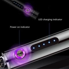 Alevsiz Kalem Çakmak Tesla Plazma Usb Şarjlı Çift Arc Çakmak