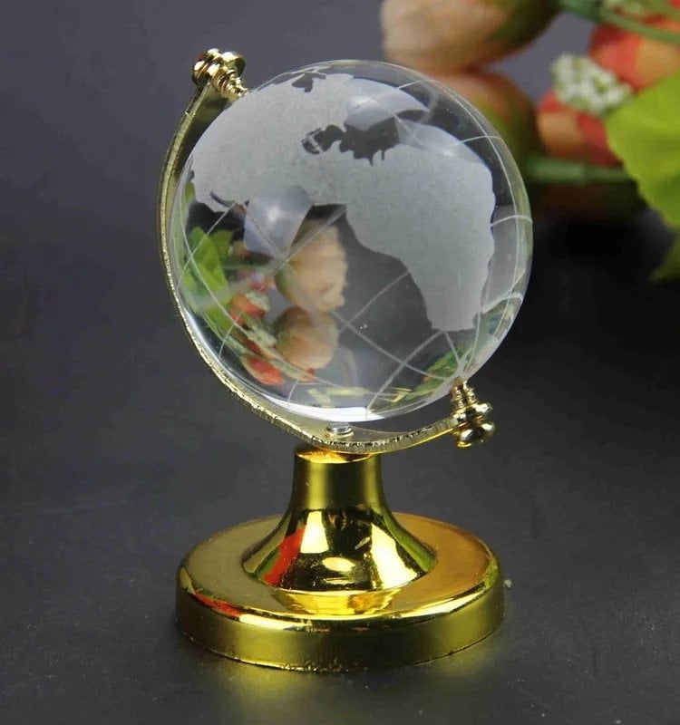 Mini Kristal Cam Dünya Küresi