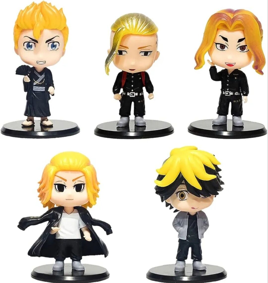 Anime Tokyo Revengers 5 Adet Figür Set Hanagaki Takemicki Ken Ryuguji Keisuki Baji Kazutora Figür
