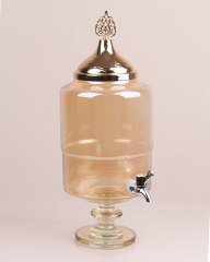 Cam Sebil Altın Cam Ayaklı Şerbetlik Yağdanlık