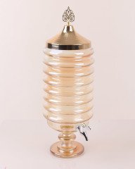 Cam Sebil Altın Cam Ayaklı Şerbetlik Yağdanlık