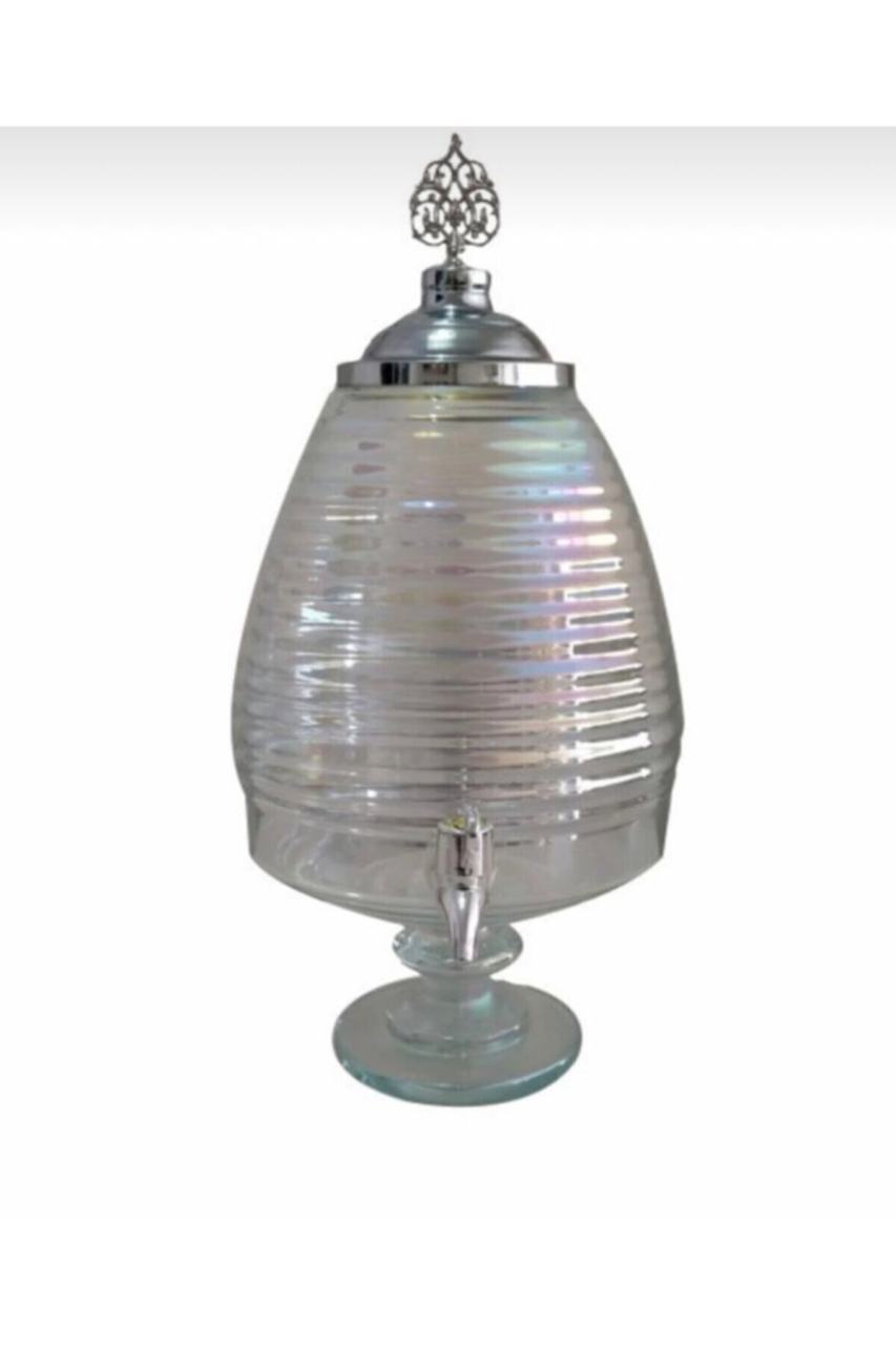 Cam Sebil Krom Cam Ayaklı Şerbetlik Yağdanlık