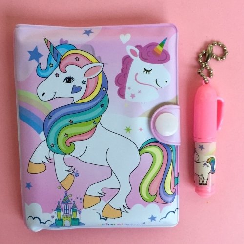 Pembe Mini Unicorn Kalemli Not Defteri