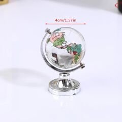 Renkli Kristal Dönen Cam Dünya Küresi Ofis Masa Aksesuarı Cam Küre Hediye Süs