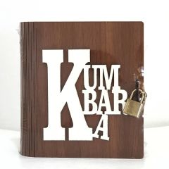 Kitap Görünümlü Kilitli Ahşap Kumbara