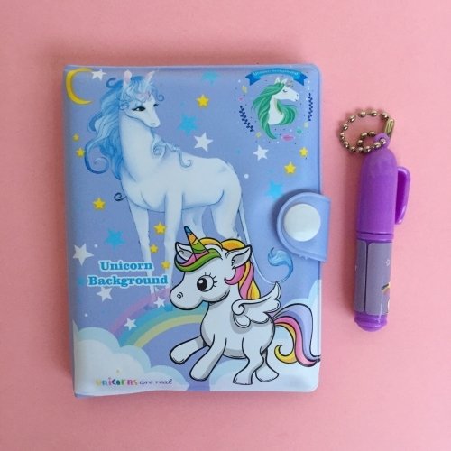 Mor Mini Unicorn Kalemli Not Defteri