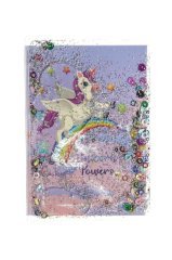 Unicorn Simli ve Sulu Kapaklı Rengarenk Sayfalı Mini Defter