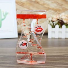 Kalp Şeklinde Sıvı Jel Kum Saati Kalp Dönen Jel Sıvı Damla Kum Saati