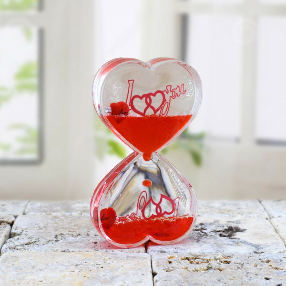 Kalp Şeklinde Sıvı Jel Kum Saati Damla Akan Kum Saati