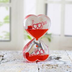 Kalp Şeklinde Sıvı Jel Kum Saati Damla Akan Kum Saati