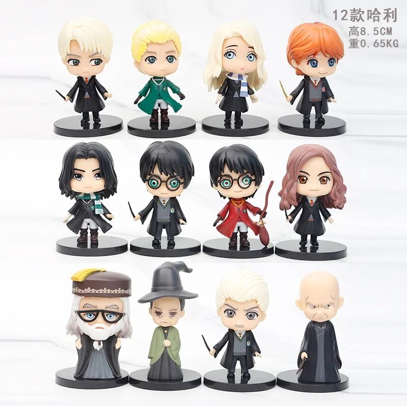 Harry Potter 12 li Figür Set McGonagall Ron Malfoy Snape Hermione Luna Voldemort Dumbledore Figür